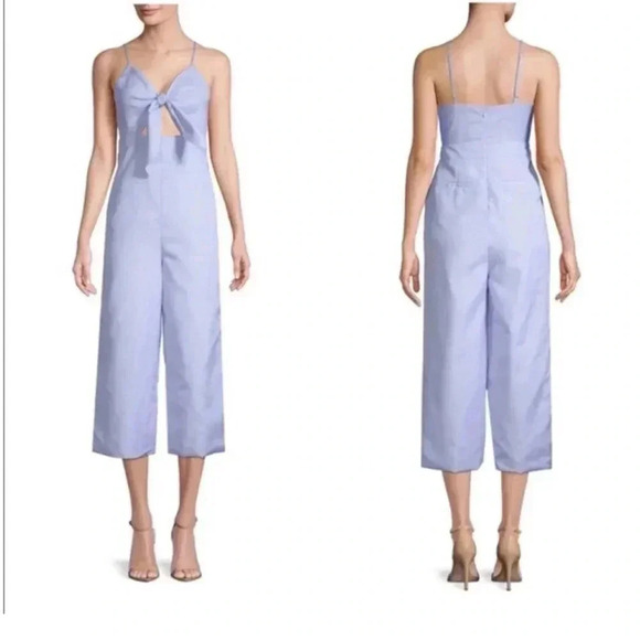 English Factory Cut-Out Bow Front Striped Jumpsuit (Size S) - Picture 2 of 15